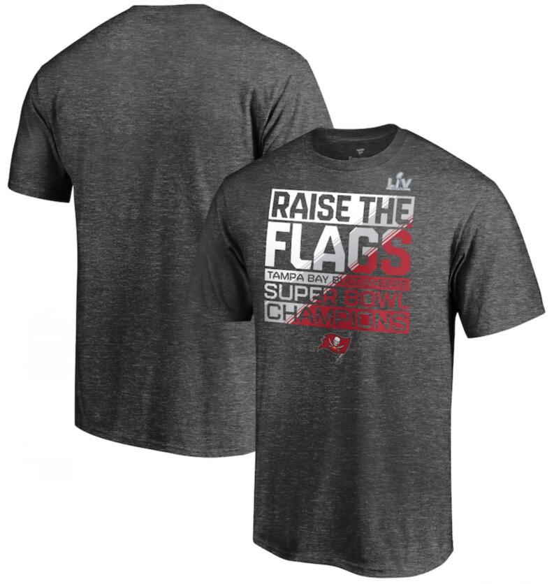Men's Tampa Bay Buccaneers Heathered Charcoal Super Bowl LV Champions Celebration Parade T-Shirt