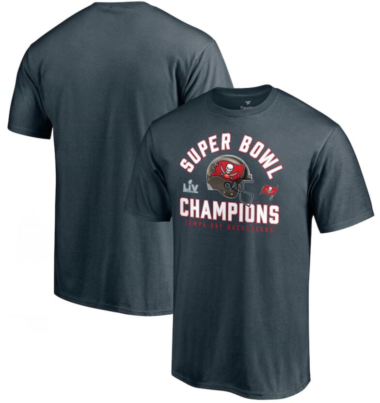 Men's Tampa Bay Buccaneers Charcoal Super Bowl LV Champions Big & Tall Lateral Pass T-Shirt