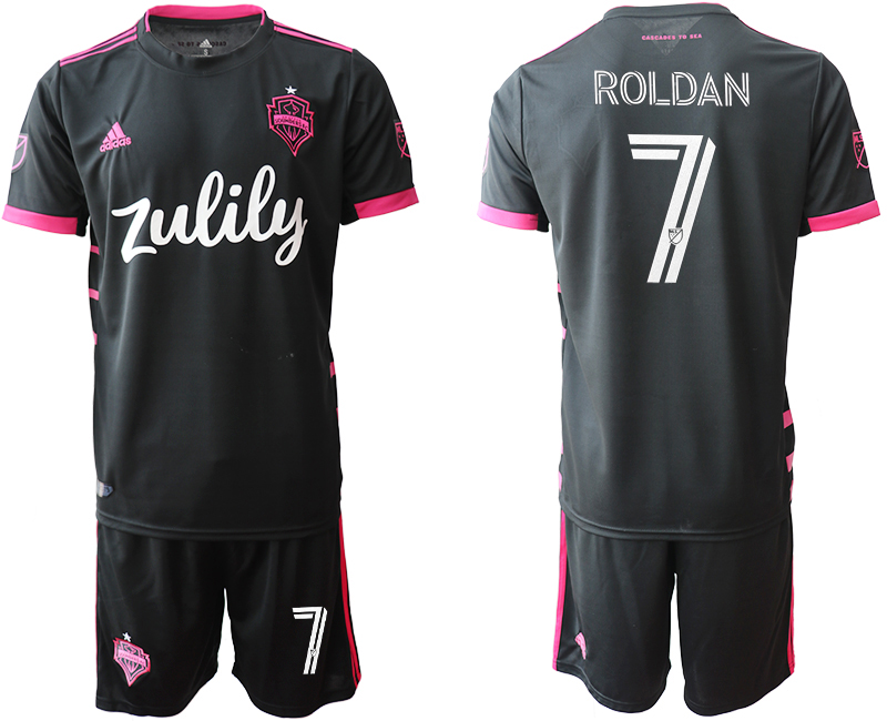 Men 2020-2021 club Seattle Sounders away 7 black Soccer Jerseys