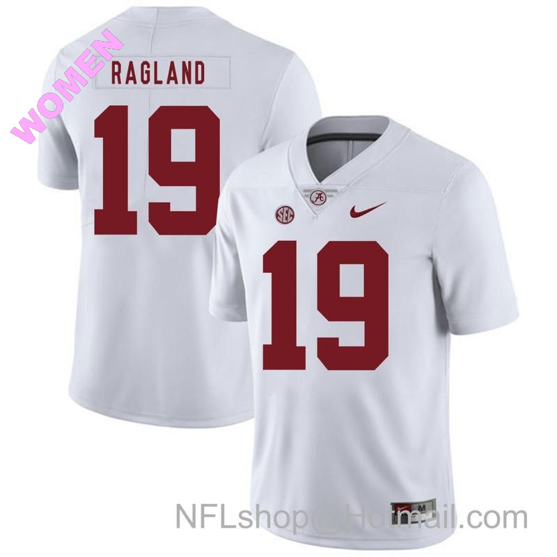 Women's Nike Alabama Crimson Tide #19 Reggie Ragland College Football Jersey White