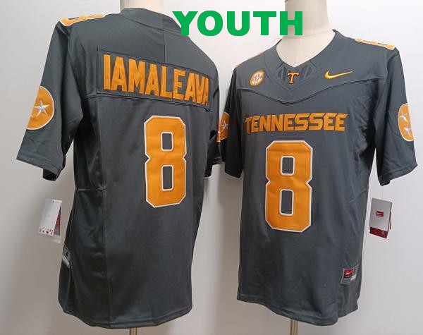 Youth Tennessee Volunteers #8 Nico Iamaleava Grey Vapor F.U.S.E. Limited College Stitched Jersey