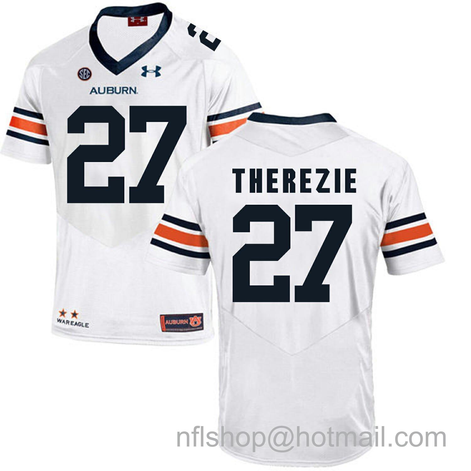 Men's Auburn Tigers Under Armour #27 Robenson Therezie Football Jersey White