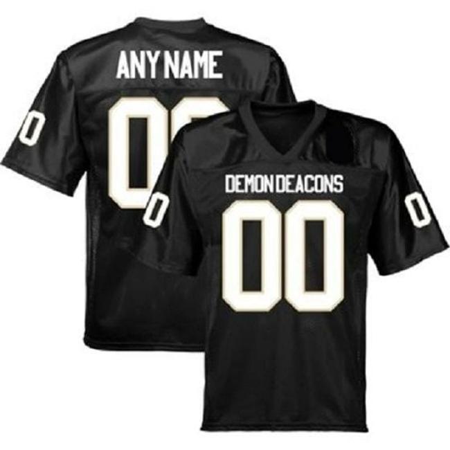 Men's Wake Forest Demon Deacons Custom Jersey Football Black