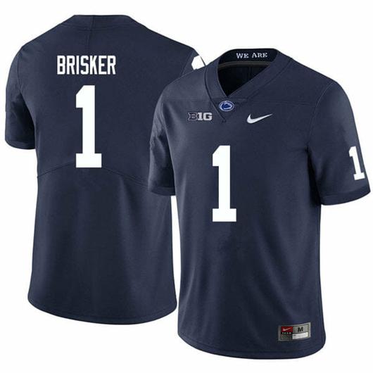 Men's Nike Penn State Jaquan Brisker Jersey #1 College Football Game Navy With Name