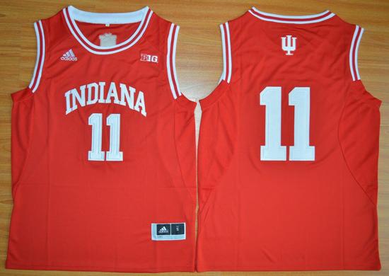 Men's Indiana Hoosiers #11 Isiah Thomas NCAA Basketball Jersey White Red