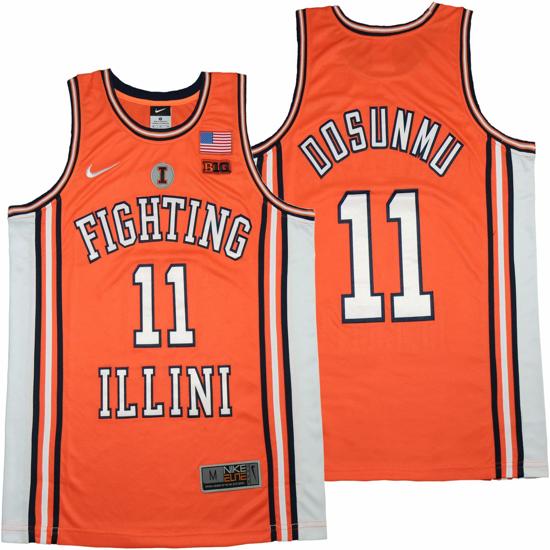 Men's Ayo Dosunmu Jersey Illinois Fighting Illini NCAA Basketball Orange #11