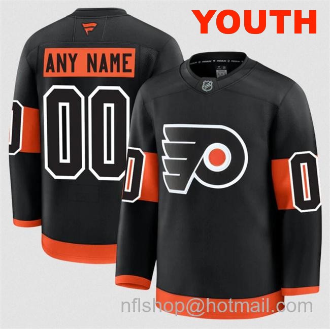 Customized Youth Philadelphia Flyers Black 2024-25 Alternate stitched Hockey Jersey