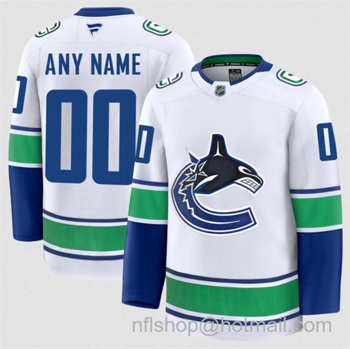 Customized Men's Vancouver Canuck White 2024-25 Away Stitched Hockey Jersey