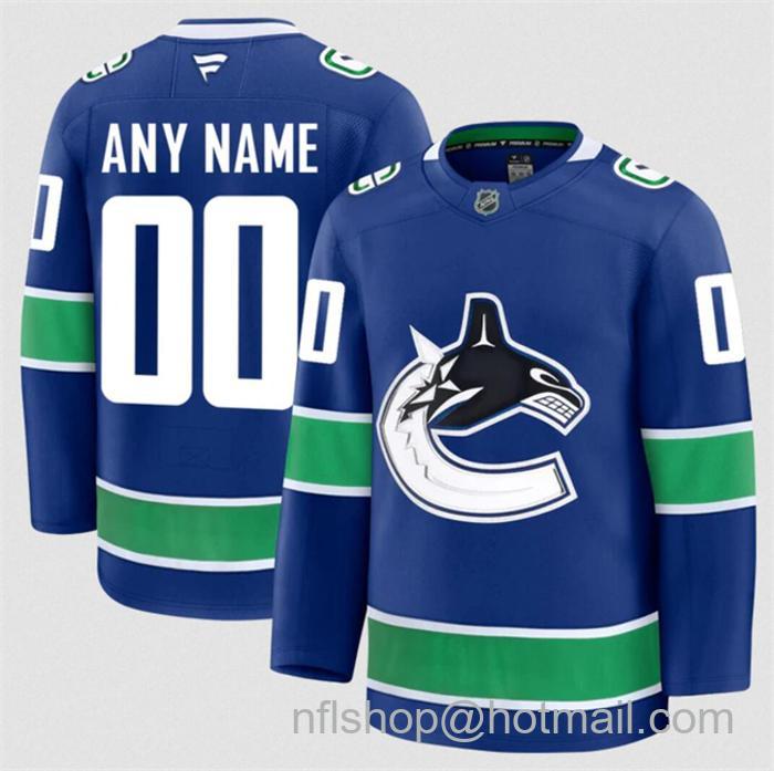 Customized Men's Vancouver Canucks Blue 2024-25 Home Stitched Hockey Jersey