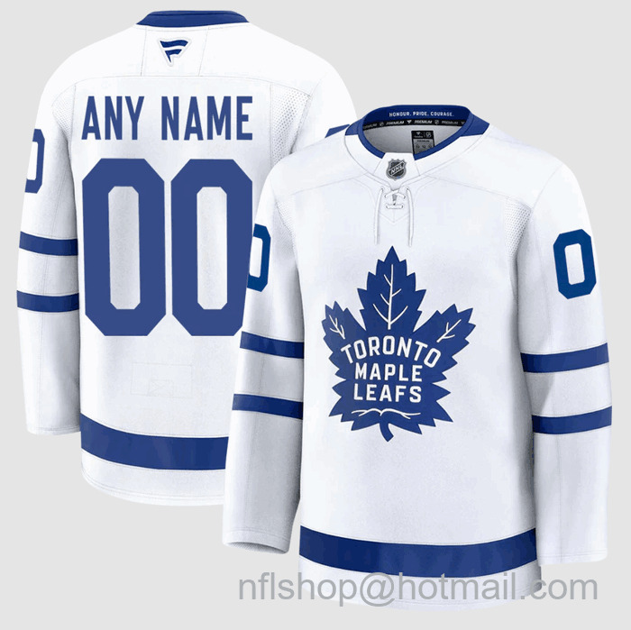 Customized Men's Toronto Maple Leafs White 2024-25 Away Stitched Hockey Jersey