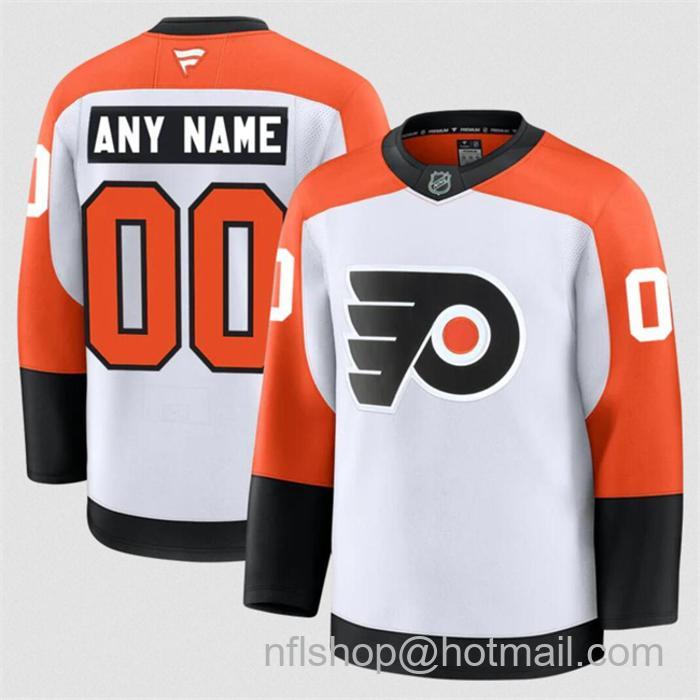 Customized Men's Philadelphia Flyers White 2024-25 Away stitched Hockey Jersey