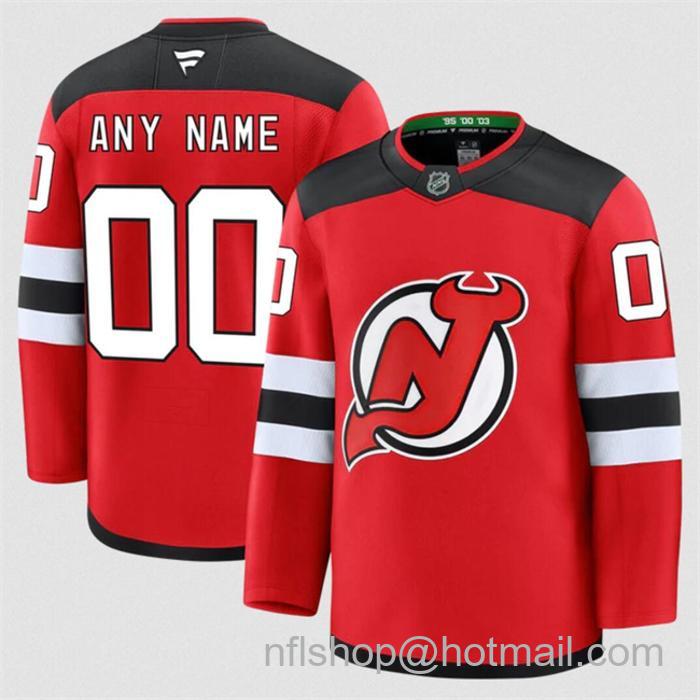 Customized Men's New Jersey Devils Red 2024-25 Home Stitched Hockey Jersey