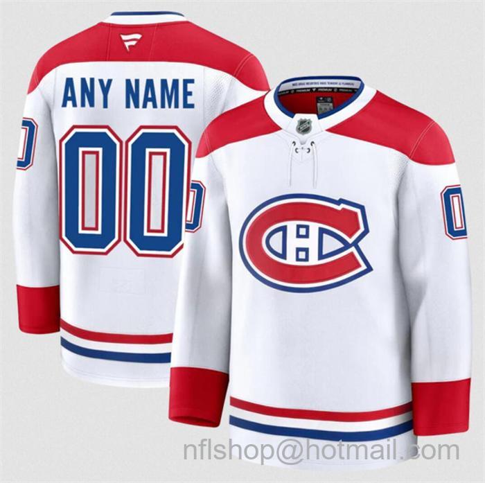 Customized Men's Montreal Canadiens White 2024-25 Away Stitched Hockey Jersey
