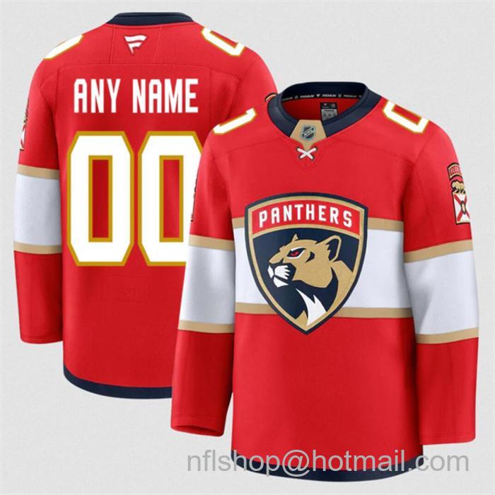 Customized Men's Florida Panthers Red 2024-25 Home Stitched Hockey Jersey