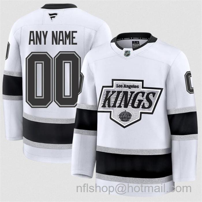 Customized Men's Los Angeles Kings White 2024-25 Away Stitched Hockey Jersey