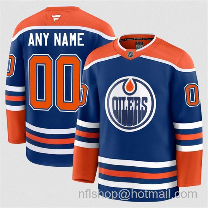 Customized Men's Edmonton Oilers Royal 2024-25 Home Stitched Hockey Jersey
