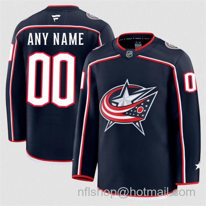 Customized Men's Columbus Blue Jackets Navy 2024-25 Home Stitched Hockey Jersey
