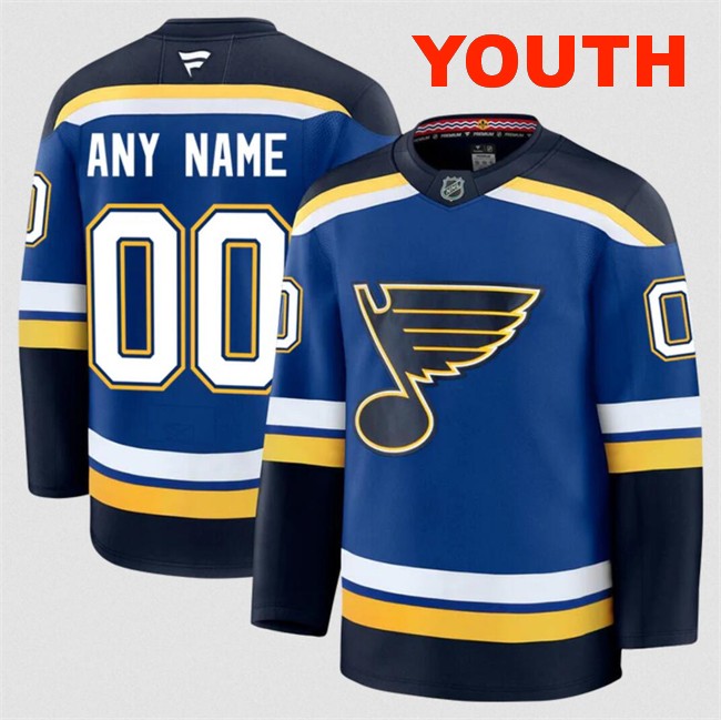 Customized Youth St. Louis Blues Blue 2024-25 Home Stitched Hockey Jersey