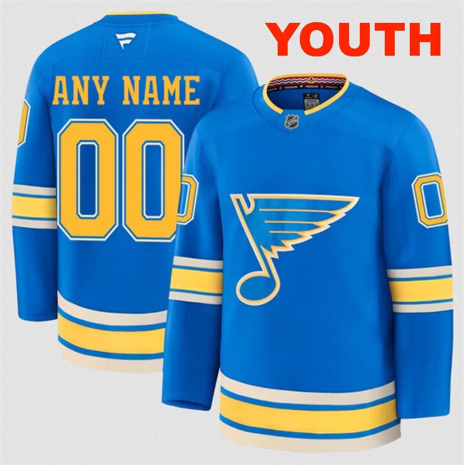 Customized Youth St. Louis Blues Blue 2024-25 Alternate Stitched Hockey Jersey