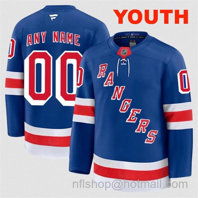 Customized Youth New York Rangers Royal 2024-25 Home Stitched Hockey Jersey