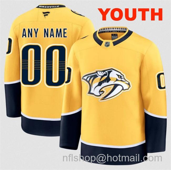 Customized Youth Nashville Predators Gold 2024-25 Home Stitched Hockey Jersey
