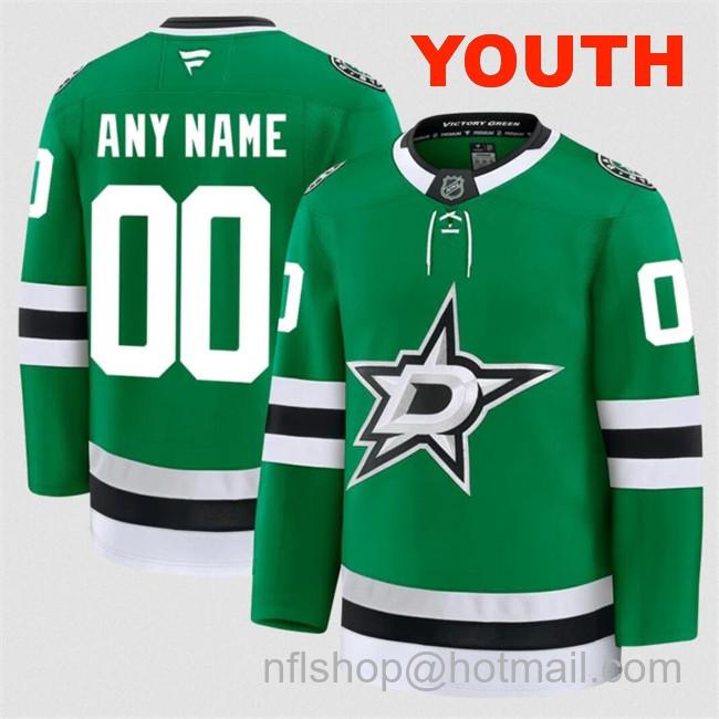 Customized Youth Dallas Stars Green 2024-25 Home Stitched Hockey Jersey