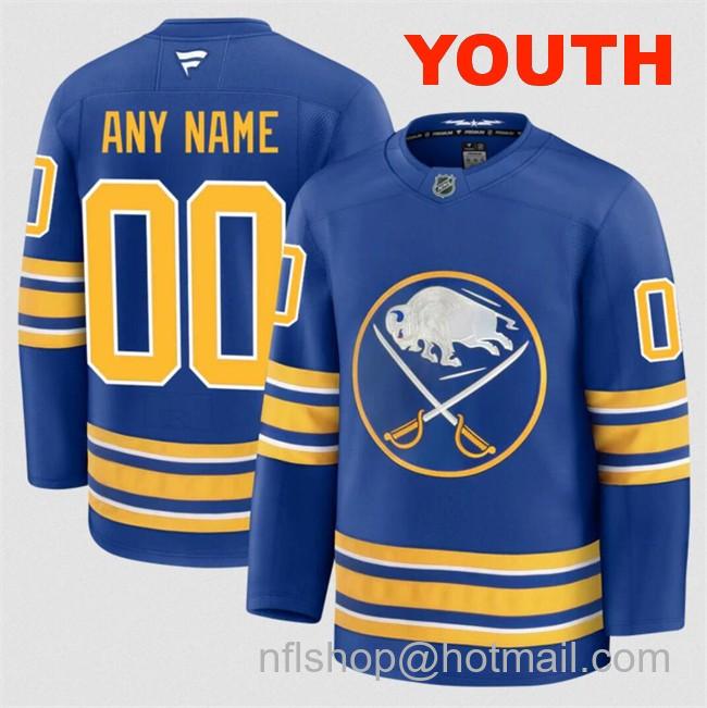 Customized Youth Buffalo Sabres Blue 2024-25 Home Stitched Hockey Jersey