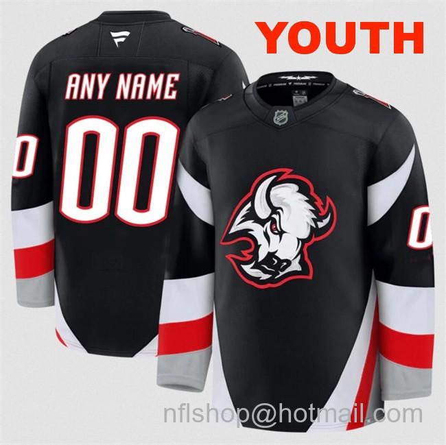 Customized Youth Buffalo Sabres Black 2024-25 Alternate Stitched Hockey Jersey