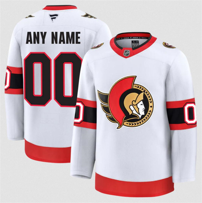 Customized Men's Ottawa Senators White 2024-25 Away Stitched Hockey Jersey
