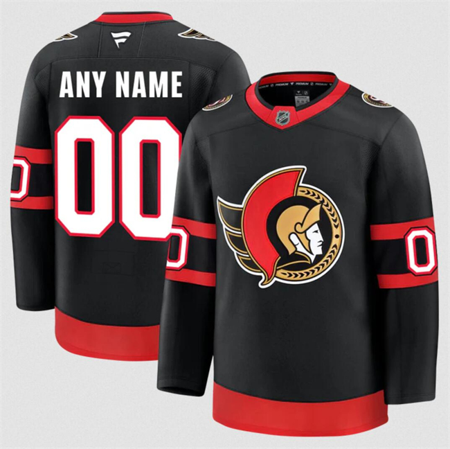 Customized Men's Ottawa Senators Black 2024-25 Home Stitched Hockey Jersey