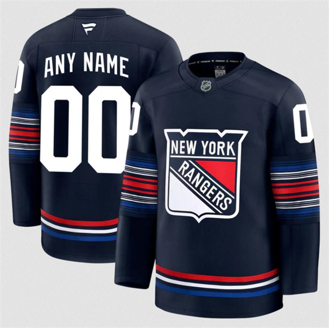 Customized Men's New York Rangers Navy 2024-25 Stitched Hockey Jersey