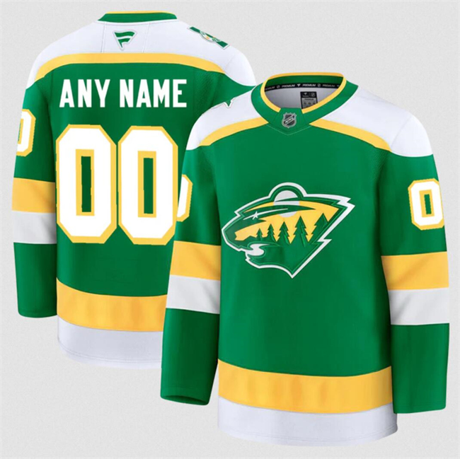 Customized Men's Minnesota Wild Green 2024-25 Alternate Stitched Hockey Jersey