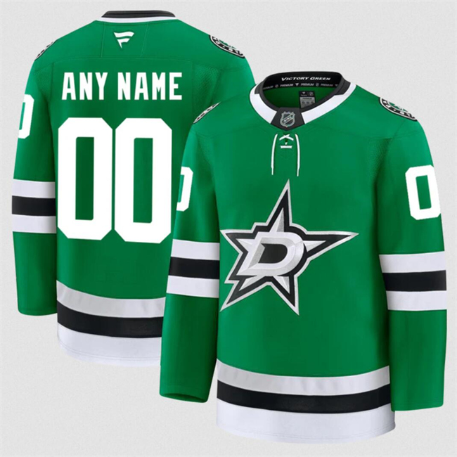 Customized Men's Dallas Stars Green 2024-25 Home Stitched Hockey Jersey