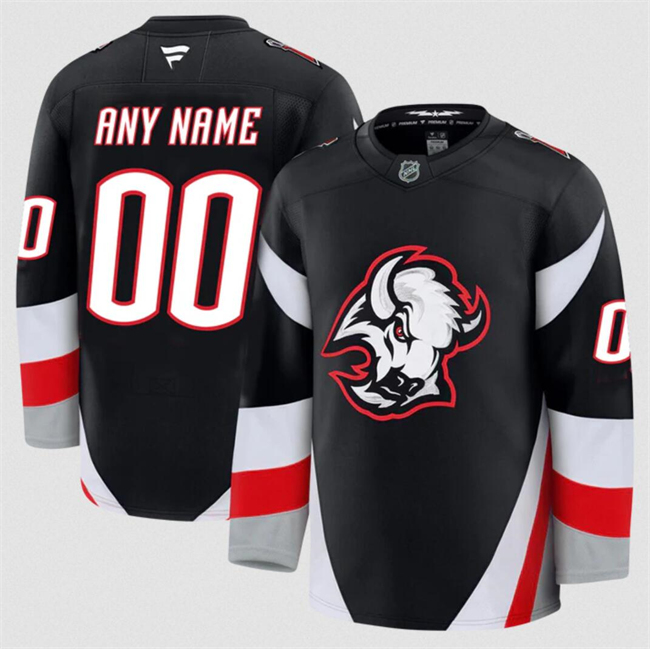 Customized Men's Buffalo Sabres Black 2024-25 Alternate Stitched Hockey Jersey