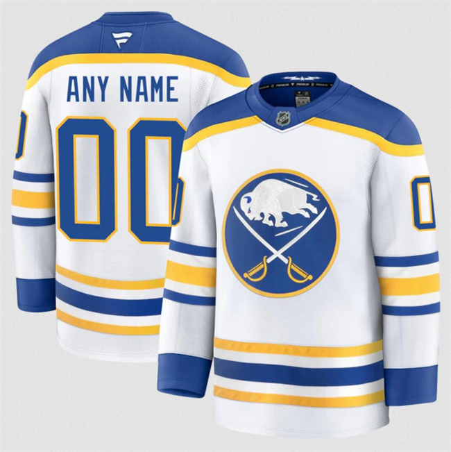 Customized Men's Buffalo Sabres White 2024-25 Away Stitched Hockey Jersey