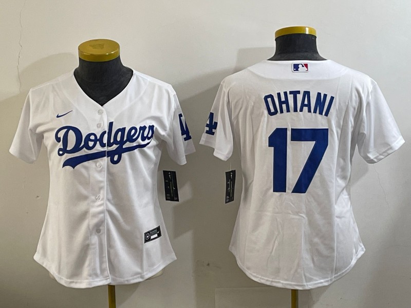 Women's Los Angeles Dodgers #17 Shohei Ohtani White Limited Stitched Baseball Jerseys