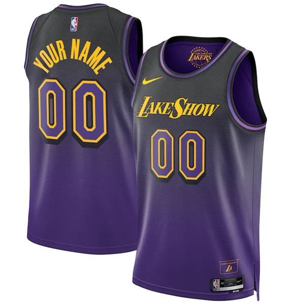 Men's Los Angeles Lakers Customized Purple 2024-25 City Edition Swingman Stitched Basketball Jersey