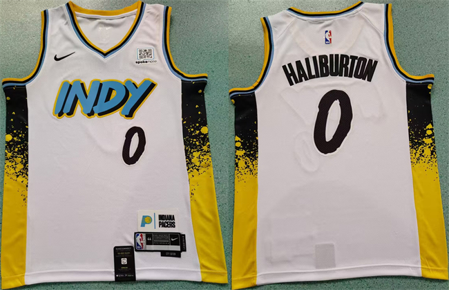 Men's Indiana Pacers #0 Tyrese Haliburton White 2024_25 City Edition Stitched Basketball Jersey