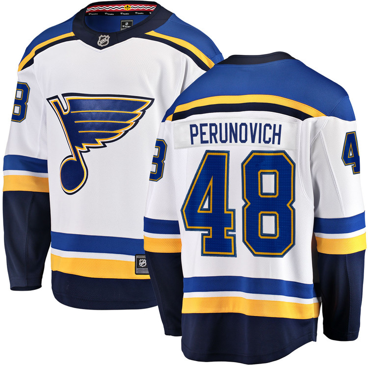 Men's Scott Perunovich St. Louis Blues Away Breakaway Jersey