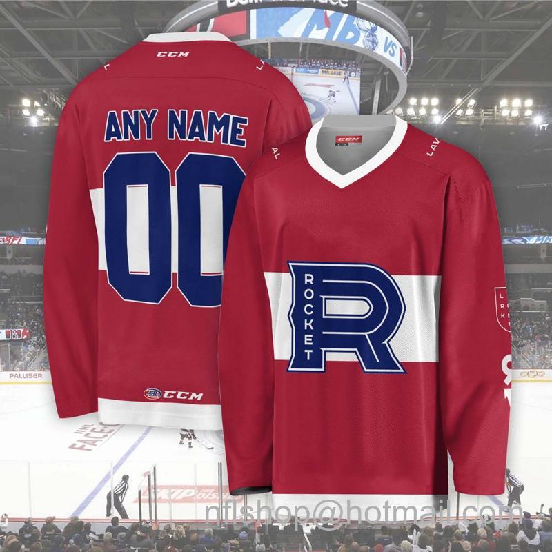 Men's Youth Customized Laval Rocket AHL Red CCM Hockey Stitched Jersey