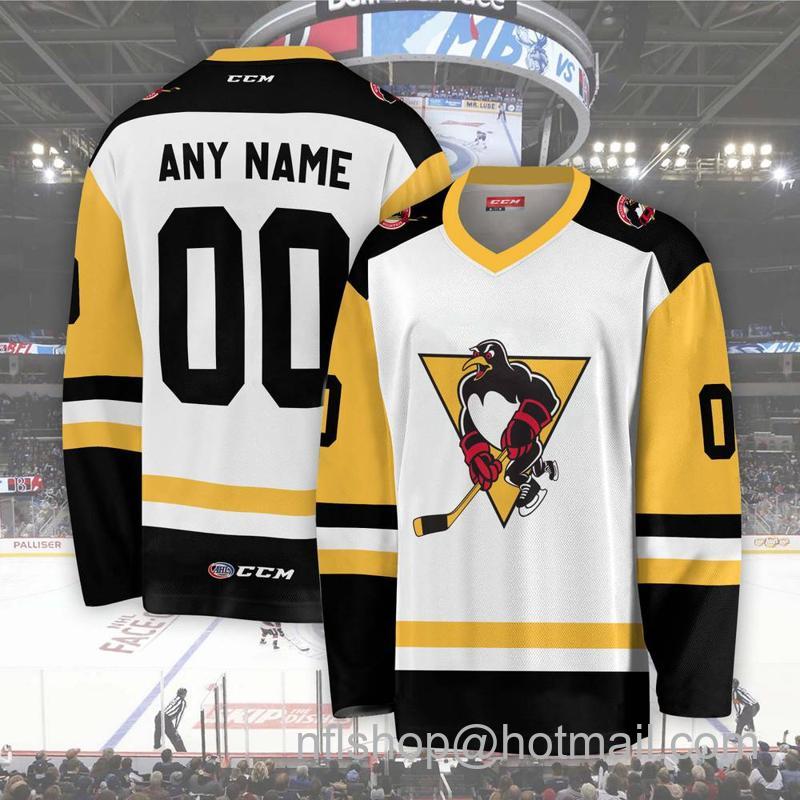 Men's Youth Customized Wilkes-Barre/Scranton AHL White CCM Hockey Stitched Jersey