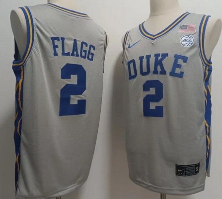 Men's Duke Blue Devils #2 Cooper Flagg Gray College Basketball Stitched Jersey