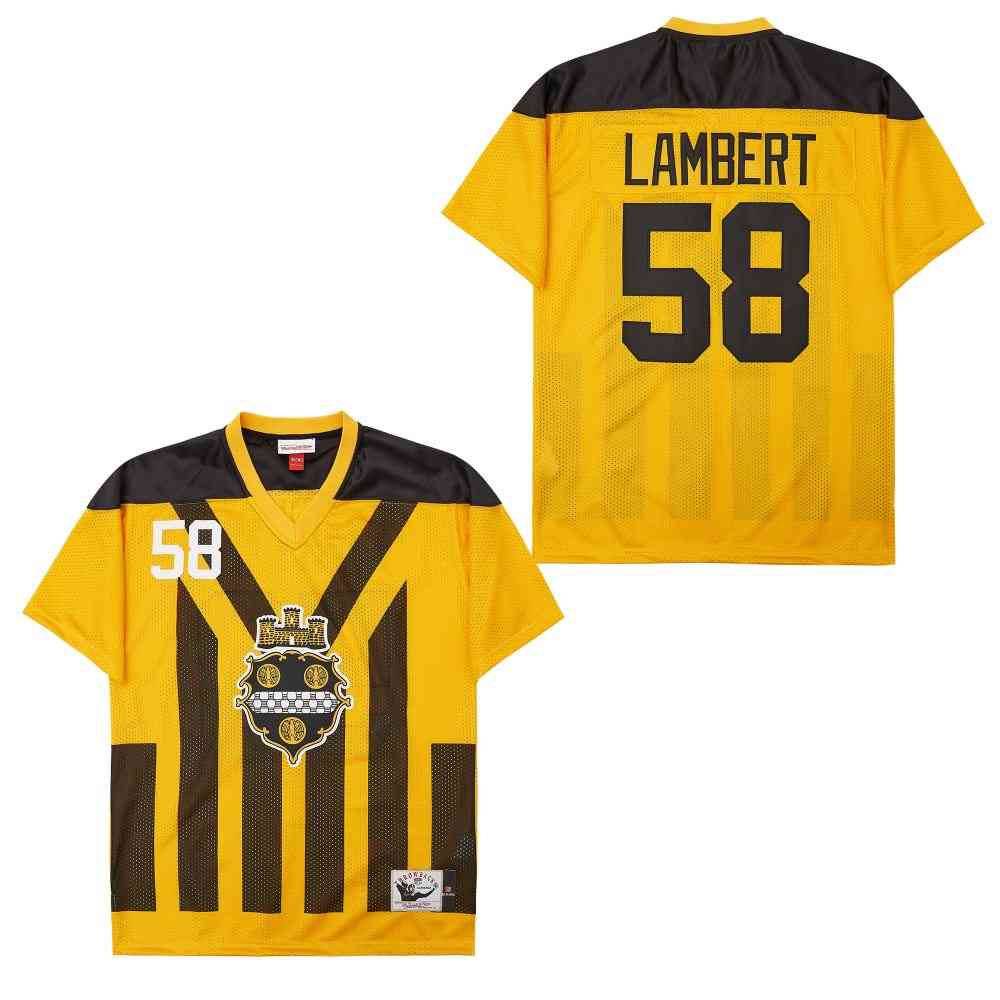 Men's Pittsburgh Steelers #58 Jack Lambert Yellow 1933 Throwback Jersey