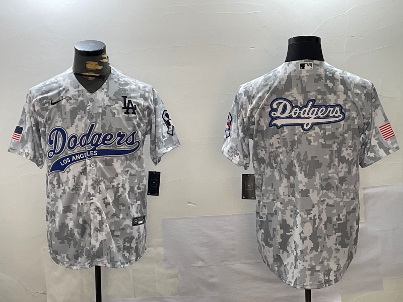 Men's Los Angeles Dodgers Team Big Logo 2024 Arctic Camo Stitched Baseball Jerseys