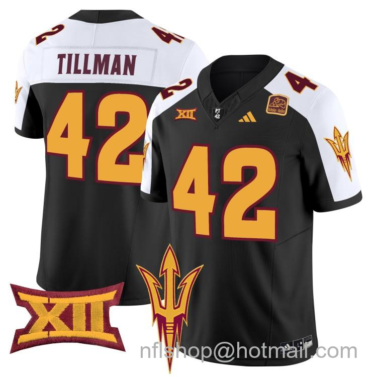 Men's Adidas Arizona State Sun Devils #42 Pat Tillman Black Alternate 2025 F.U.S.E. Vapor Limited College Big 12 Stitched Football Jerseys