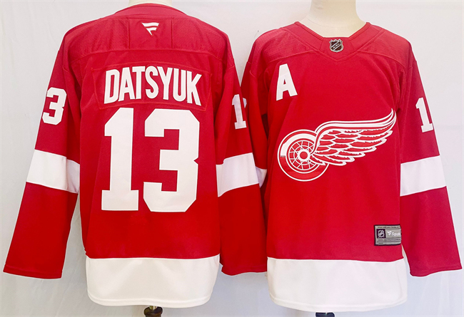 Men's Detroit Red Wings #13 Pavel Datsyuk Red 2024-25 Stitched Jersey