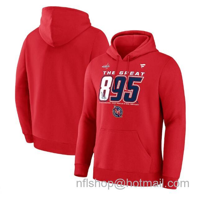 Men's Washington Capitals Red All-Time Leading Goal Scorer The Great 895 Pullover Hoodie