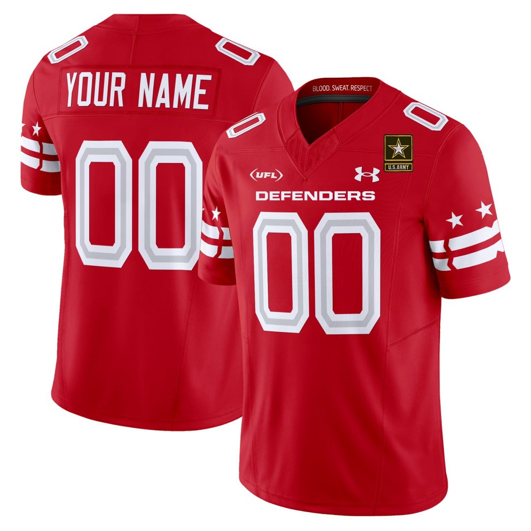 DC Defenders Football Custom Red Jersey - All Stitched