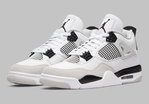 Men's Hot Sale Running weapon Air Jordan 4 White Black Shoes 0255 Sneaker