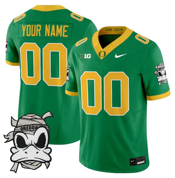 Men's Oregon Ducks Active Player Custom Green 2025 F.U.S.E. 'Mummy Duck' Vapor Limited V1 Stitched Football Jersey